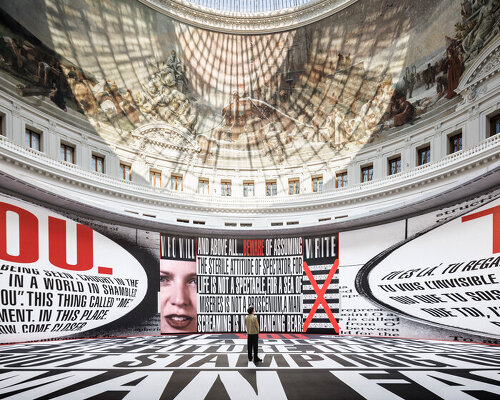‘for life is not a spectacle’ barbara kruger wraps tadao ando’s rotunda in monumental texts