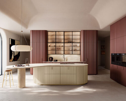 organic geometries and curved shapes enter the kitchen landscape